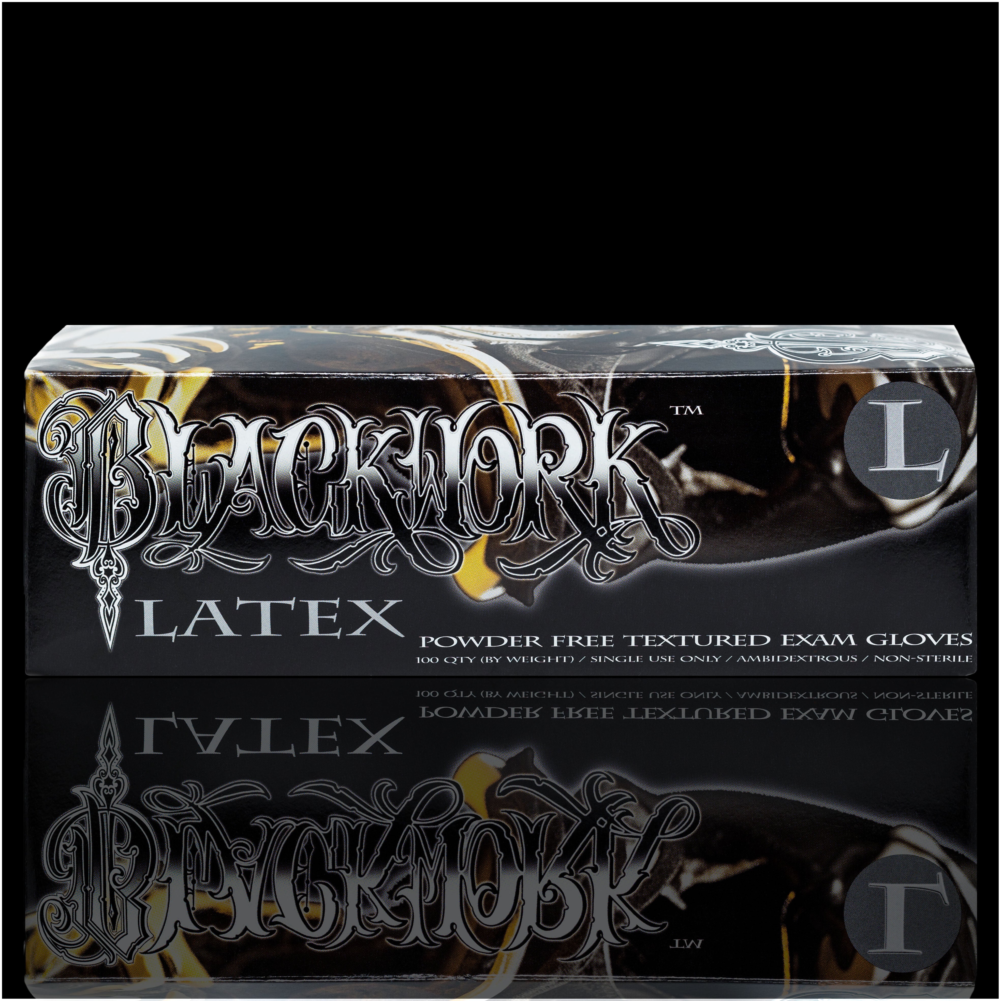Blackwork Latex Gloves - Case Disposable Gloves Saniderm Tattoo Aftercare 