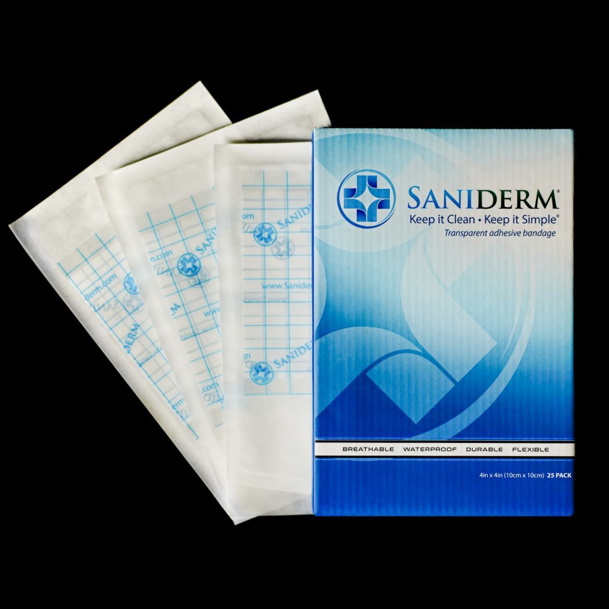 Saniderm 4 Inch x 4 Inch Artist Pack (25 count) Saniderm Tattoo Aftercare 